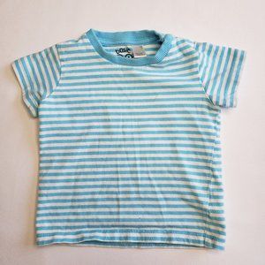 Tex Kids Tshirt Tee 18M Blue White Stripe Short Sleeve